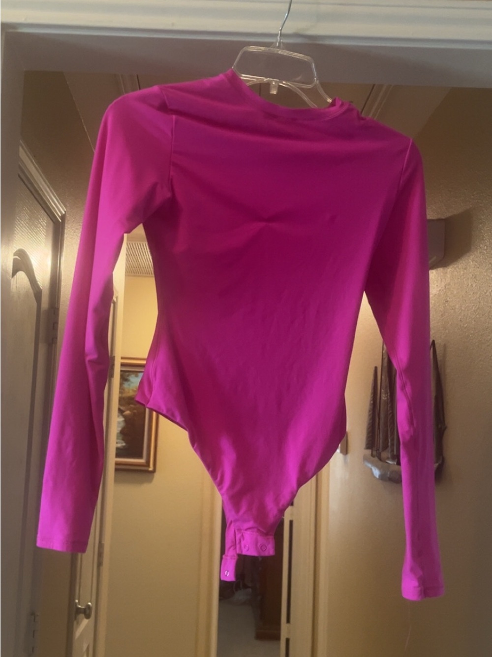 SKIMS Hot Magenta Long Sleeve Bodysuit